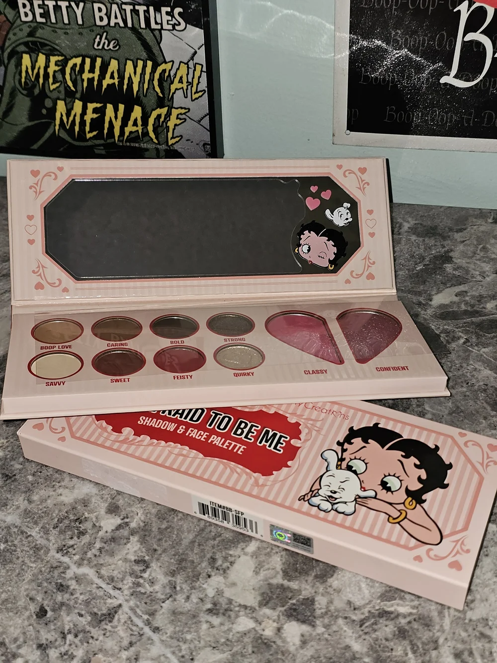Betty Boop Eyeshadow Palette — Gold, Brown, Bronze, Black, Pink, Red, Shimmer